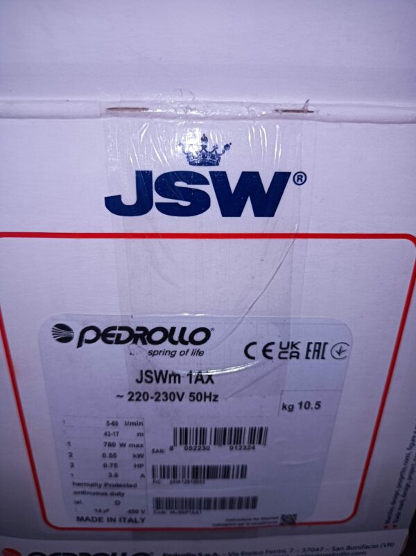 Pompa Pedrollo JSWm 1 AX, 220/230 volt 50 Hz - immagine 2